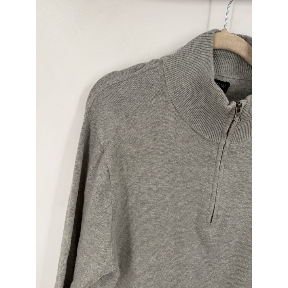 J.Crew Factory Half Zip Pullover Men Medium Heather Gray Sweater Casual Classic - Picture 8 of 8